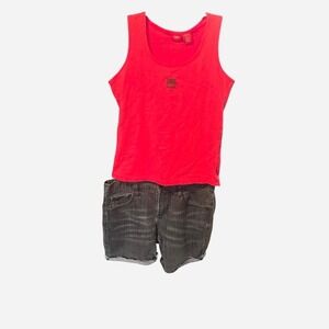 MENS BLACK DISTRESSED CUT OFF DENIM‎ SHORTS 30